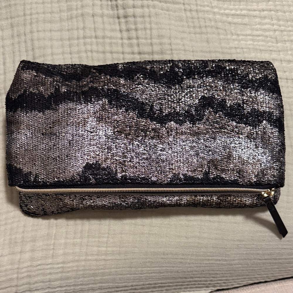 Stella and Dot Elegant Black and Silver Clutch